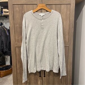 Frame XL Classic Long Sleeve Henley Gray